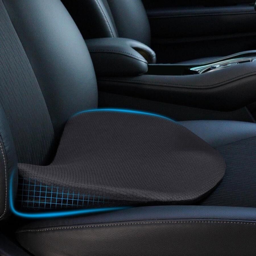 Orthopedisch zitkussen voor duurzaam comfort en rugsteun ergonomisch traagschuim zitkussen voor bureaustoel en autostoel (Zwart)