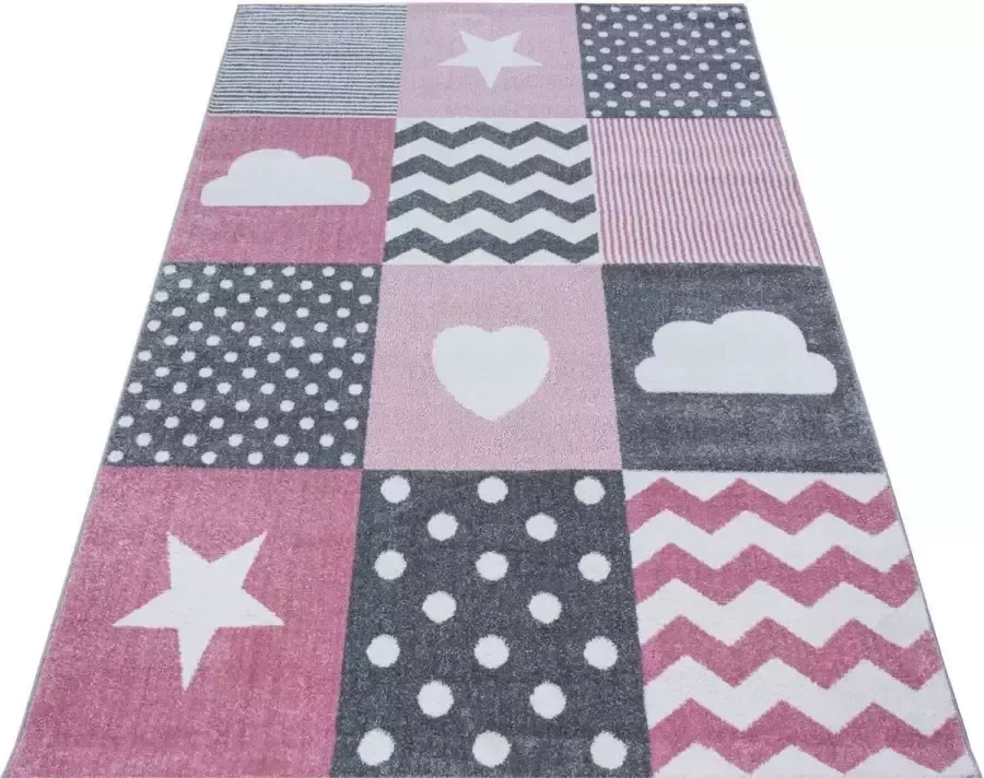 Ayyildiz Teppiche Kindervloerkleed Kids 620 ook in rond kortpolig sterren wolken - Foto 3