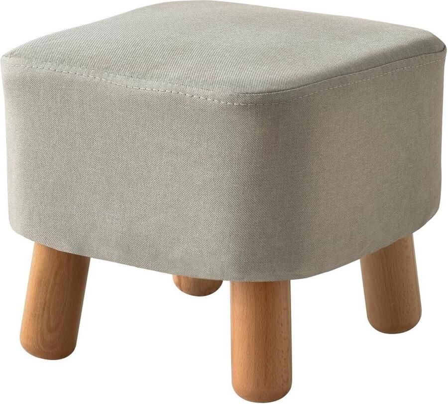 Ottomaanse Poef Modern Design Geschikt voor Woonkamer 1 stuk Grijs Hout