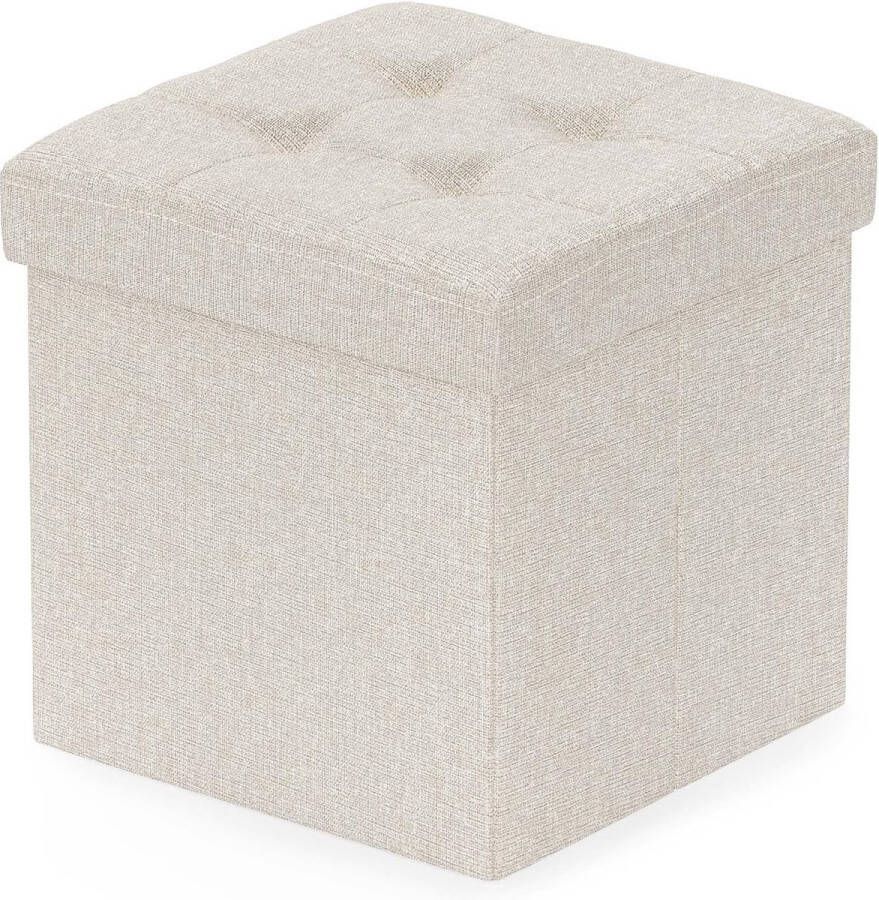 Ottomaanse zitpoef inklapbare zitkist poef opbergbox bank met opbergruimte stoffen bekleding zitkruk zitbank gestoffeerd voor eetkamer slaapkamer hal make-uptafel kantoor bruin