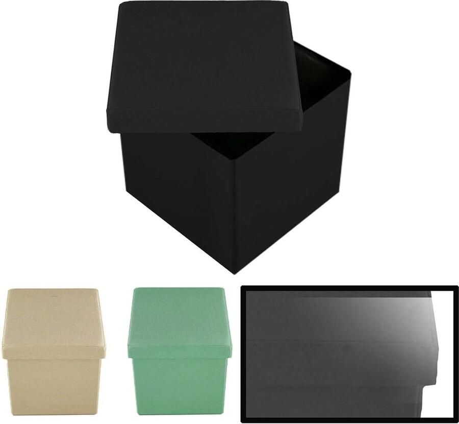 Ottomaanse zitzak inklapbaar 38 x 38 x 38 cm comfortabel elegant linnengrijs LucaHome