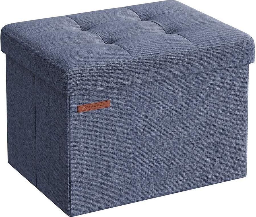 Rootz Living Rootz Ottoman Opbergkruk Opbergbank Voetensteun Imitatielinnen MDF Schuim 31cm x 41cm x 31cm