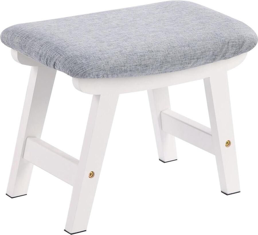 Ottoman voetenbankje klein multifunctioneel 1 stuk lichtgrijs linnen 38×24×29 cm