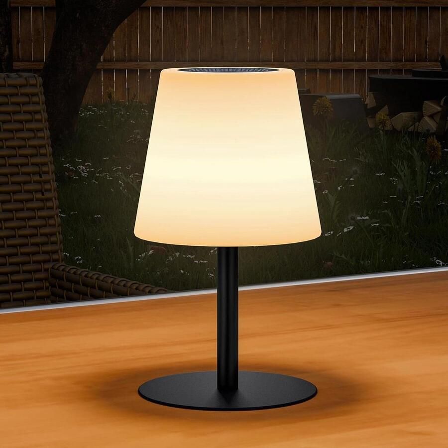 Outdoor dimbare tafellamp op zonne-energie 250 lumen oplaadbaar warmwit koudwit draadloos IP44 tuin slaapkamer terras café