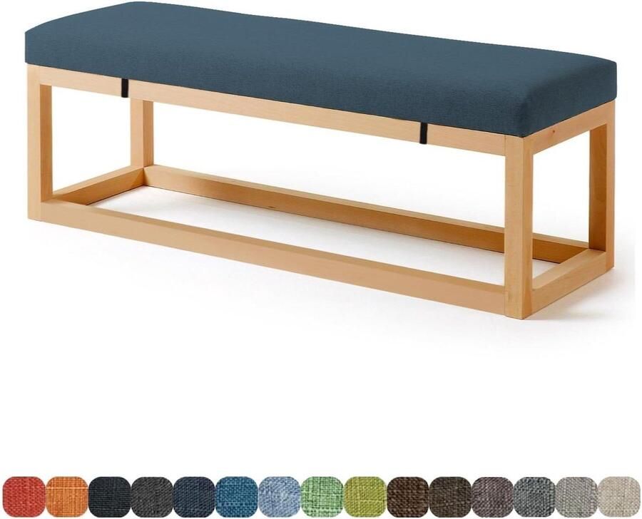 Outdoor Indoor Furniture Seat Cushion 80X40X3CM for Dining Room Garden Patio Sofa Swing Bay Window Long Chair Pads Color #26 Grey Blue