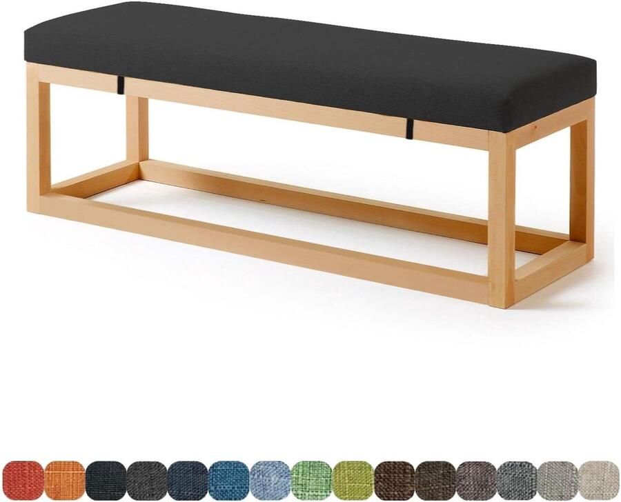 Outdoor Indoor Furniture Seat Cushions 80X40X3CM for Dining Room Garden Patio Bench Swing Bay Window Long Chair Color #28 Black