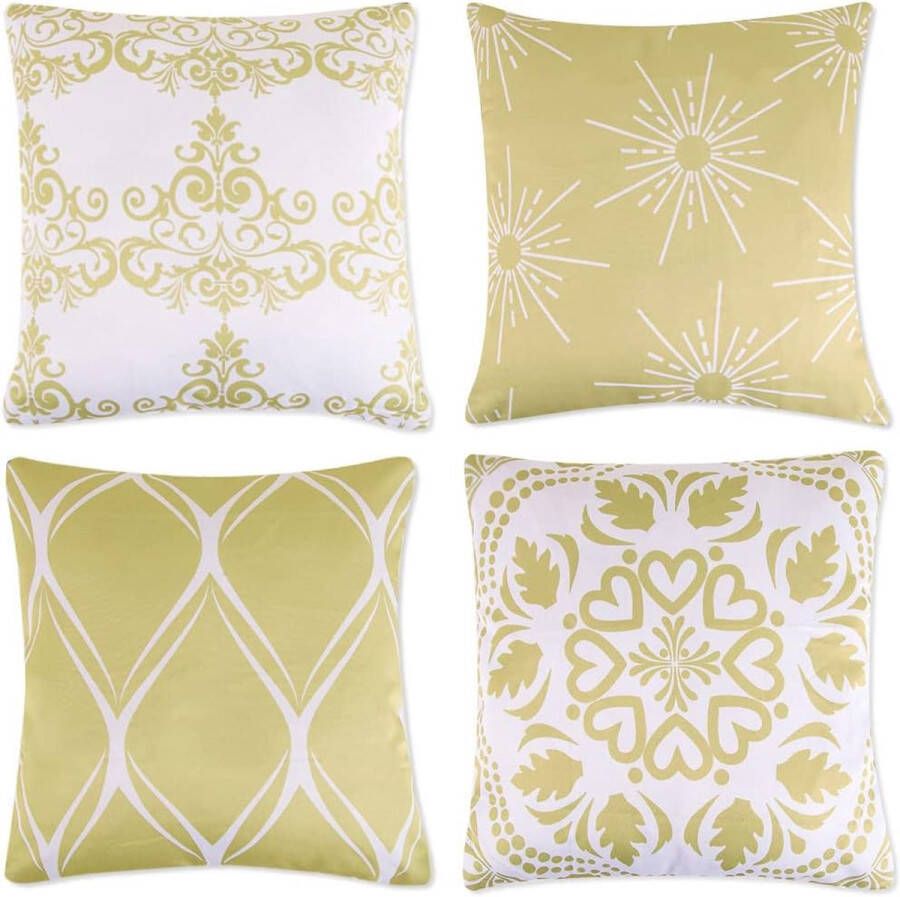 Outdoor kussensloop waterdichte kussenslopen kussens outdoor waterdicht tuinkussen outdoorkussen weerbestendig tuinkussenhoes voor bank stoel tuin loungekussen decoratie 45 x 45 cm (kaki)