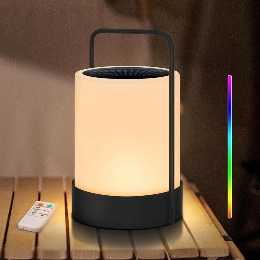 Outdoor Metaal Solar Accu Lamp 8 Kleuren Draagbare Zonne-tafellamp voor Tafel BBQ Camping Tuin Terras