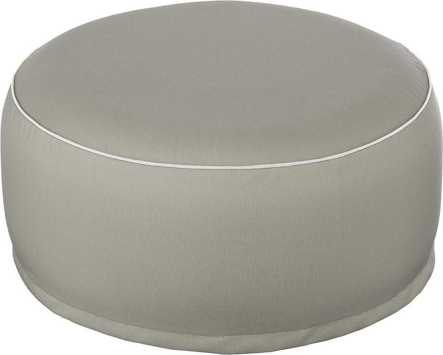 Outdoor poef zitkruk zitzak voor binnen en buiten opblaasbaar 55 x 25 cm (taupe)
