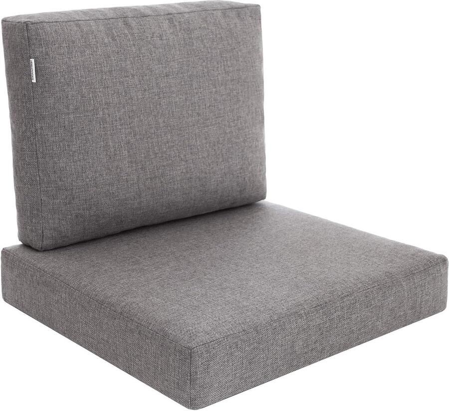 Rattan Wicker Chair Cushion Set Backrest Seat Cushion Outdoor Seat Cushion Garden Chair Seat Cushion 60 x 55 x 40 cm Grey