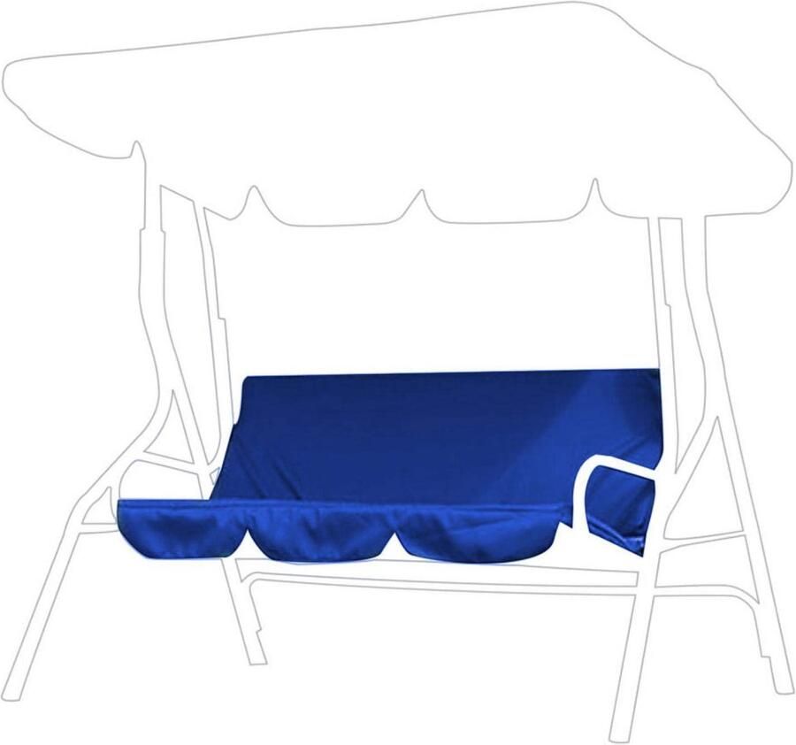 Outdoor Swing 3 Seater Chair Waterproof Cushion Replacement Swing Seat Cover Patio Swing Chair Protective Cover Outdoor for Patio Garden Yard(Blue)