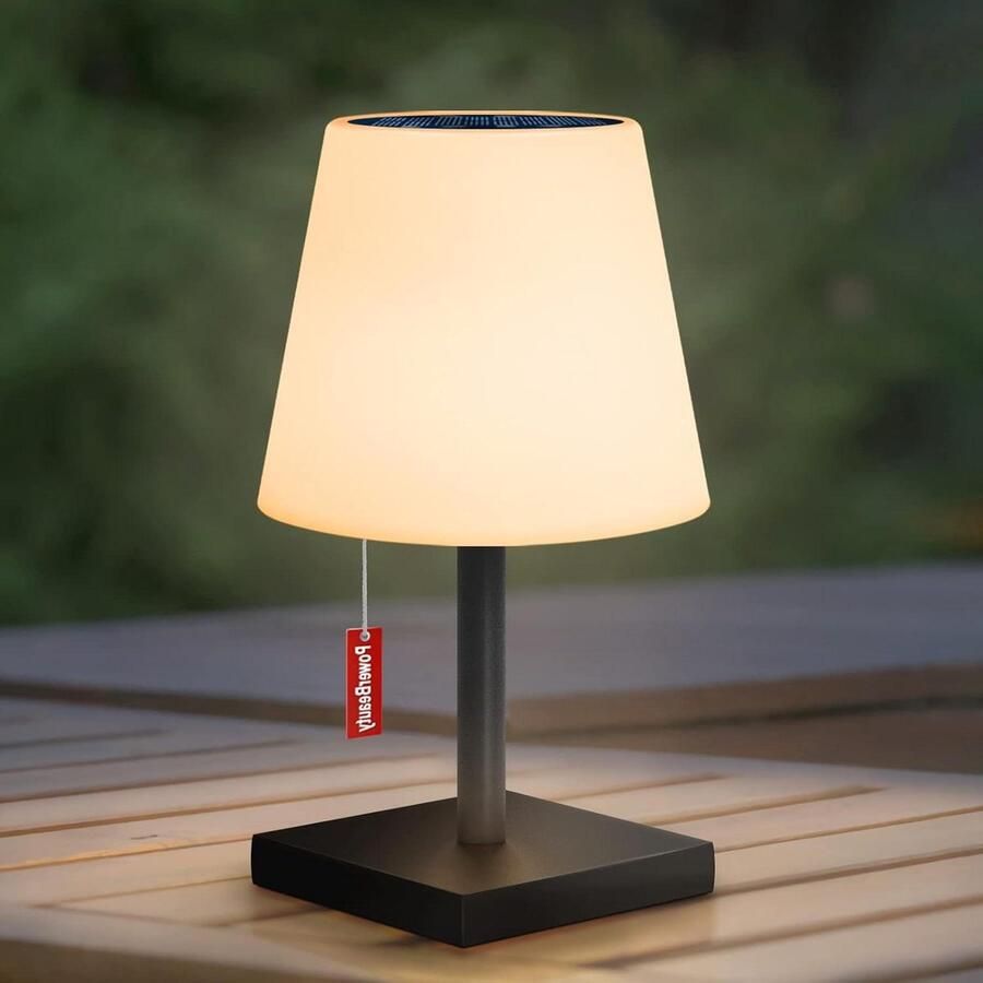 Outdoor tafellamp op zonne-energie warmwit met trekschakelaar en USB-opladen afstandsbediening 8 kleuren waterdicht IP54 tuin verlichting