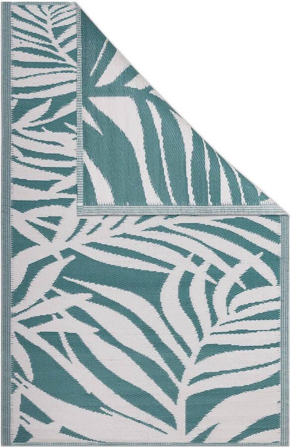 JEMIDI rechthoekig tuintapijt met bladpatroon Buitenkleed 120 x 180 cm Kleed voor tuin balkon en binnenshuis Groen