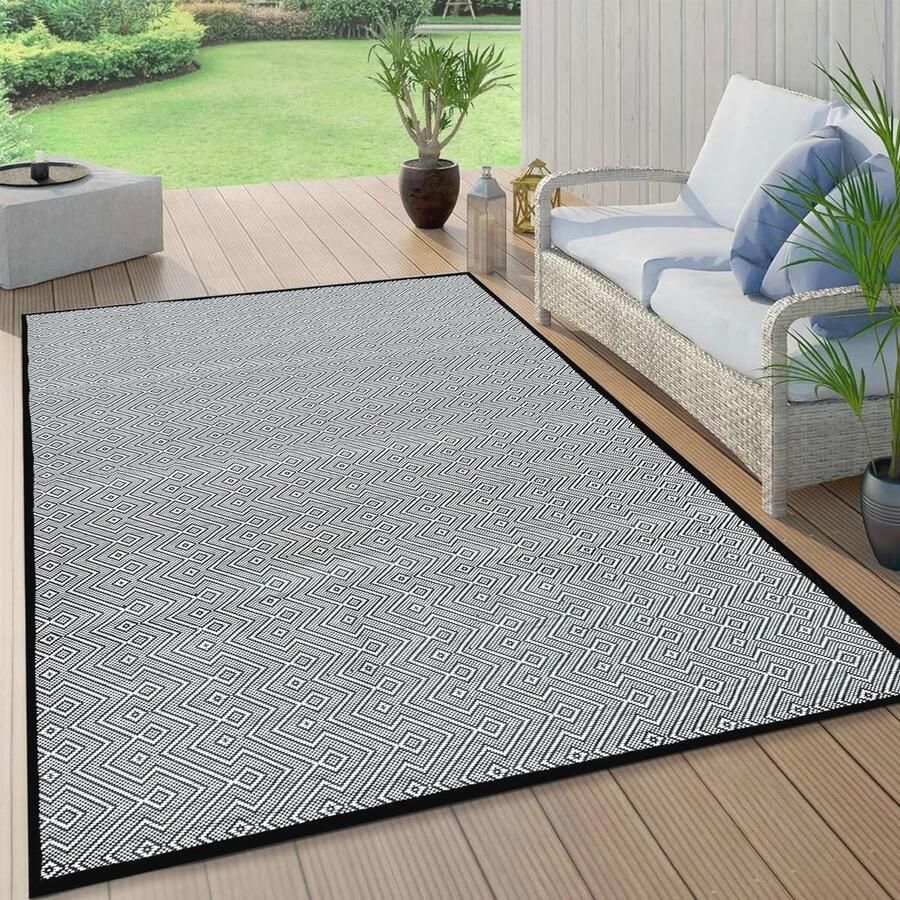 Outdoor Tapijt 210x150cm Waterdicht en UV-Bestendig Picknick Deken Omkeerbare Vloer Mat voor Tuin Strand en Camping
