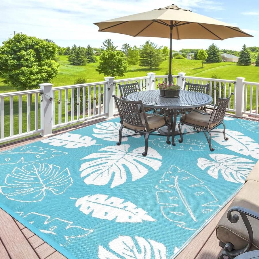 Outdoor tapijt weerbestendig 180 x 270 cm groen balkontapijt waterdicht opvouwbaar tuintapijt outdoor picknickdeken wasbaar grote campingmat kunststof tapijt voor buiten binnen