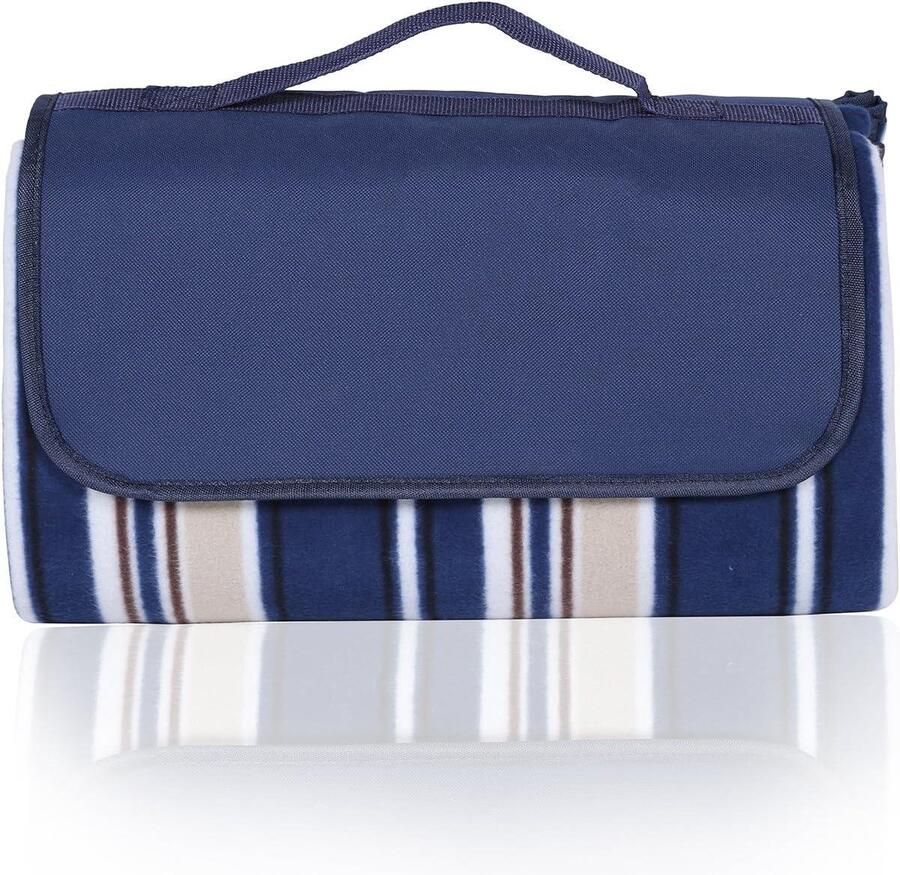 Outdoor waterdichte picknickdeken grote opvouwbare gazondeken stranddeken 200 x 200 cm blauw vloerkleed