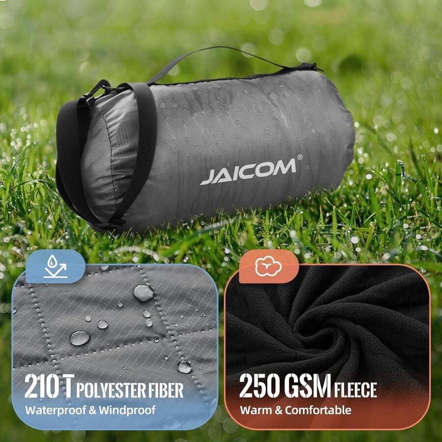 Outdoordeken waterdichte schapenwollen picknickdeken 140 x 200 cm warme campingdeken ideaal voor outdoor strand picknick gym reizen thuis en op de bank - Foto 2