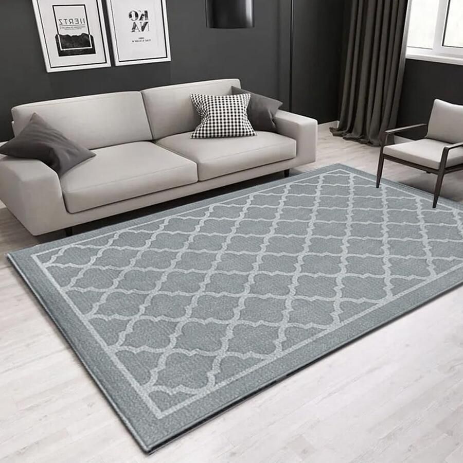 Outdoortapijt weerbestendig 160 x 230 cm lichtgewicht campingtapijt buitentapijt waterdicht voor balkon terras tuin patio wasbaar en uv-bestendig draagbare outdoormat grijs