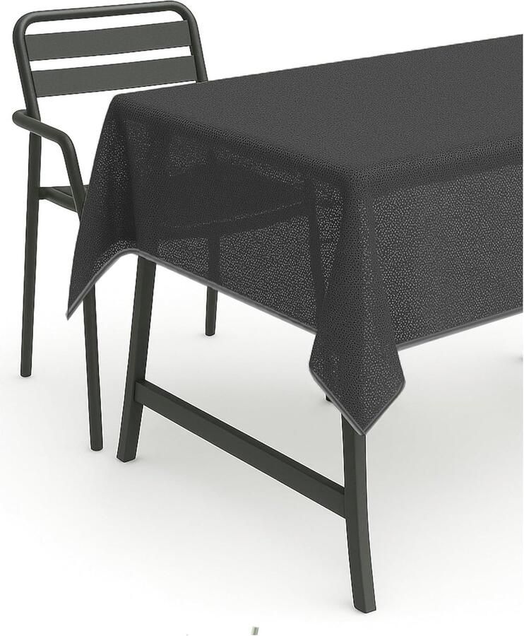 Ovaal tafelkleed afwasbaar en weerbestendig 140 x 180 cm grijs