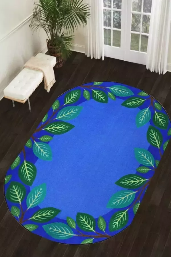 Era Huisdecoratie Ovaal tapijt woonkamertapijt blauw tapijt slaapkamertapijt antislip vloertapijt modern tapijt gevormd tapijt wasbaar tapijt 180x280 cm