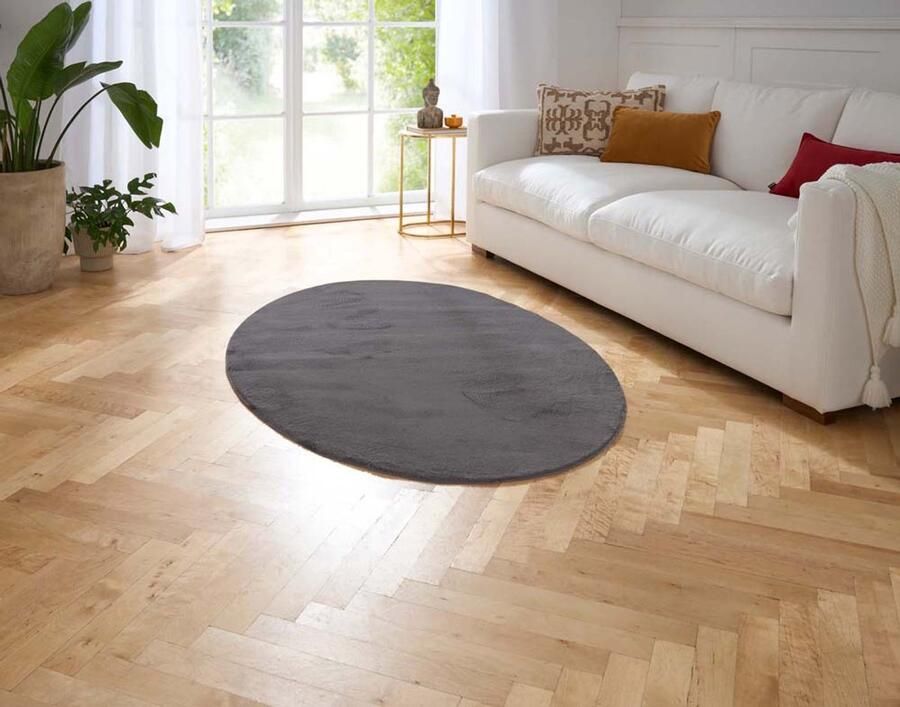 Ovaal vloerkleed Svea grijs 100x150 cm