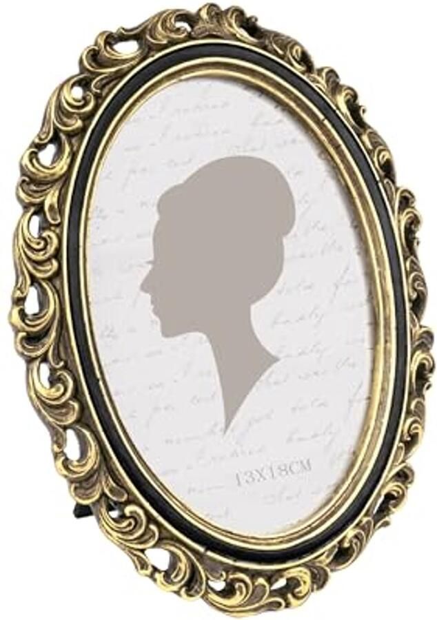 Ovale antieke fotolijst 15x7 inch met glazen voorkant – Luxe fotodisplay voor muur en tafel