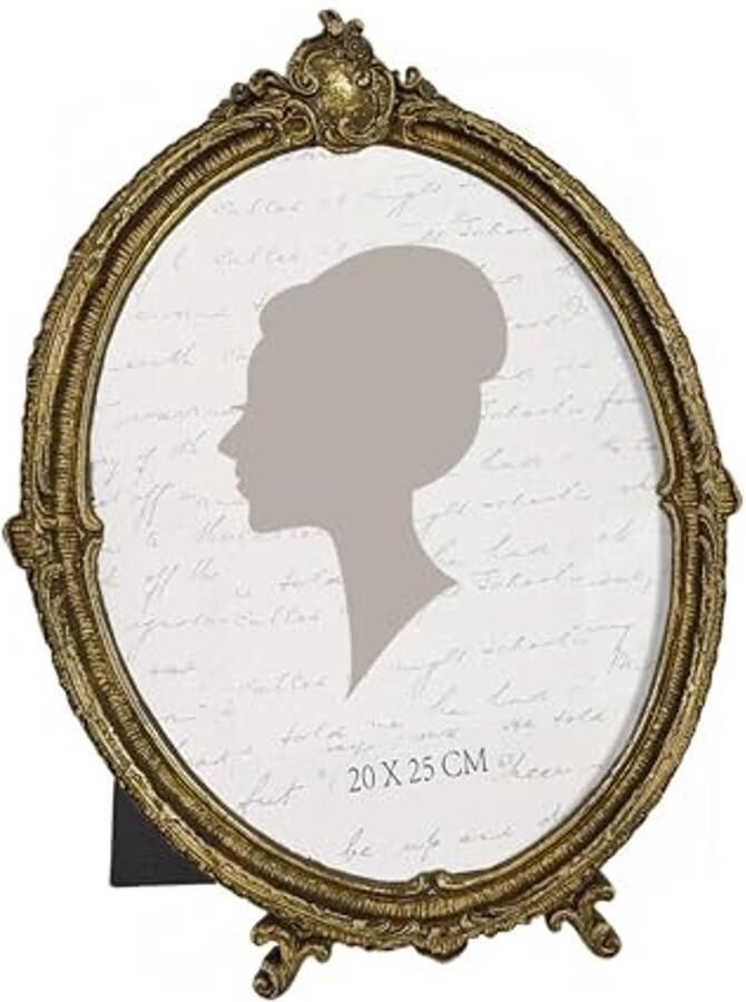 Ovale antieke fotolijst 20 x 25 cm Luxe vintage fotodisplay voor wand en tafel