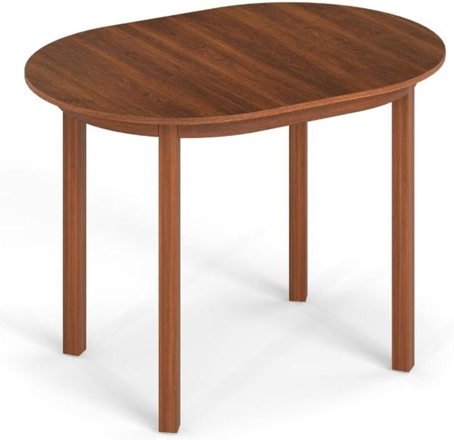 Ovale eettafel 110 cm – Voor 2-4 personen rubberhouten poten boerderijstijl draagvermogen 120 kg – Bruin