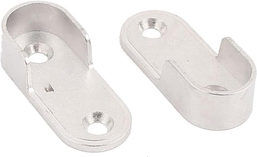 Ovale Kledingkast Kledingstang Spoorstangkop Houder Zilver-Tonen Gemakkelijke Installatie & Duurzaam Handig voor Kleding Organisatie & Opslag Stylish Design Inclusief Bevestigingsmaterialen