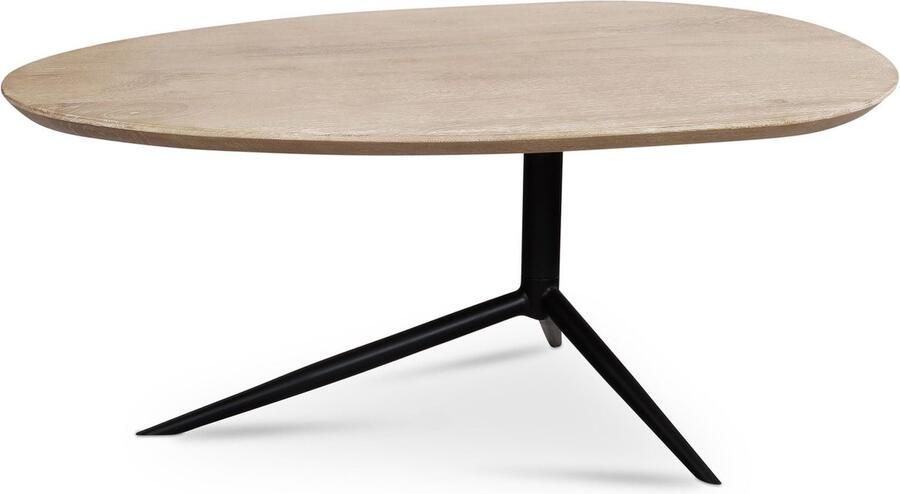 Rootz Living Rootz ovale salontafel Scandinavisch design statiefframe natuurlijk mangohout handgemaakt 86 5 cm x 49 cm x 36 cm
