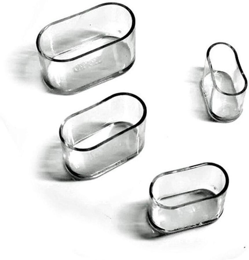 Ovale siliconen meubelpads vloerbescherming 24 stuks transparant