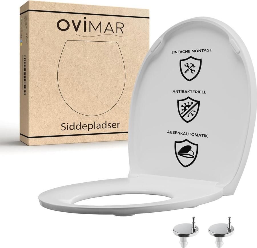 Ovale WC-bril met Softclose en Quick-Release Duroplast Eenvoudige Montage en Verstelbare Scharnieren