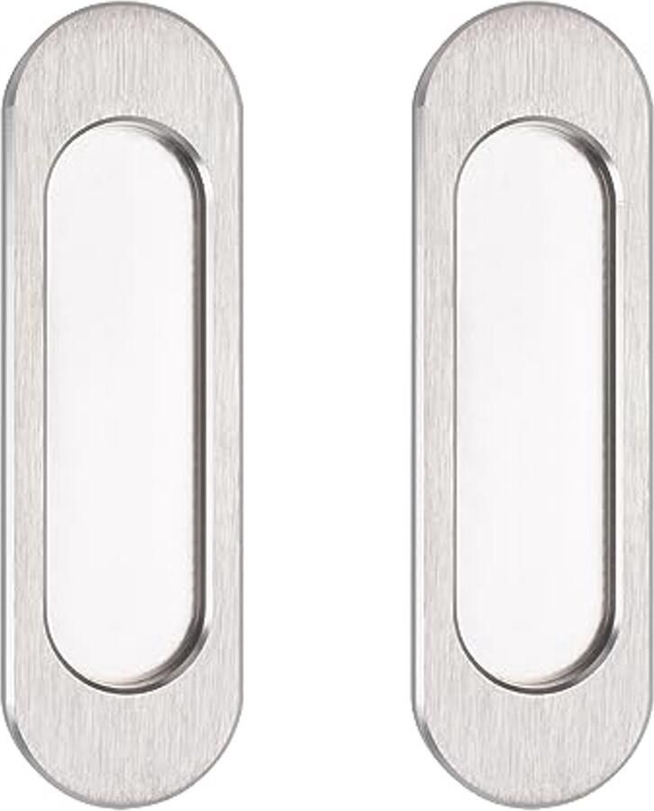 Ovale Zelfklevende Deurgrepen voor Schuifdeuren en Kasten 2 Stuks Aluminium 100mm