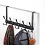 Over de Deurhaak Hanger LYLIN Roestvrijstalen Hangers Voor Deur met 15 Haken Opbergrek Voor Zwaar Gebruik Wandhanger Voor Jas Kleding Handdoek Tas (Zwart Deuren Dikte 2 cm) - Thumbnail 2