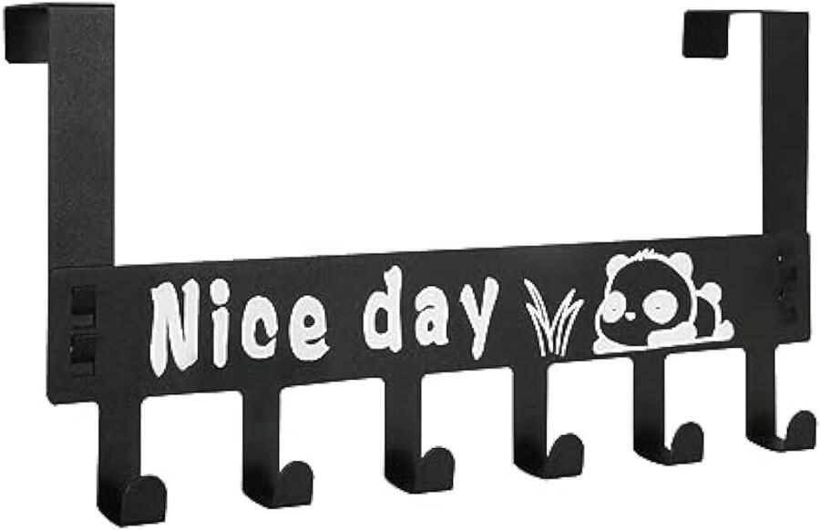 Over de deurhanger met 6 haken over de deur kapstokhaken voor het ophangen van jas handdoek tas gewaad hangers haken ideaal voor slaapkamer badkamer kledingkast