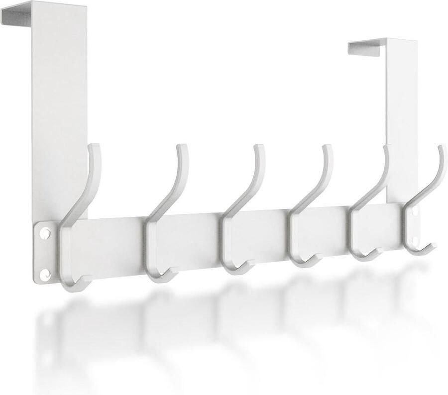 Deurhanger 12 haken lichtgewicht eenvoudige installatie over deur kapstokhaken montagevrij kleding jas handdoek tas badjas badkamer wit deurkapstok opdekdeur