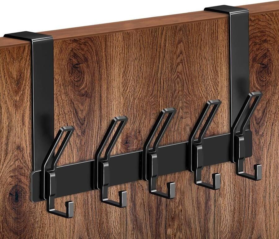 Overdeurhaken 5 zware kapstokhaken handdoeken kleding gewaden tassen ruimtebesparende hanger badkamer slaapkamer woonkamer kledingkast 32 cm x 18 cm stevig