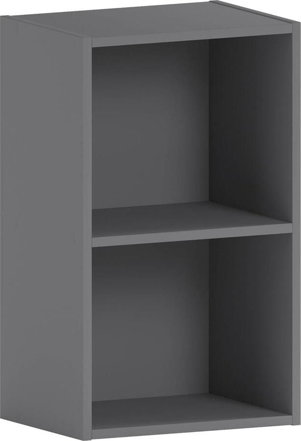 Oxford 2 Tier Cube Boekenkast Grijs Houten Rekken Display Opslag Unit Kantoor Woonkamer Meubels