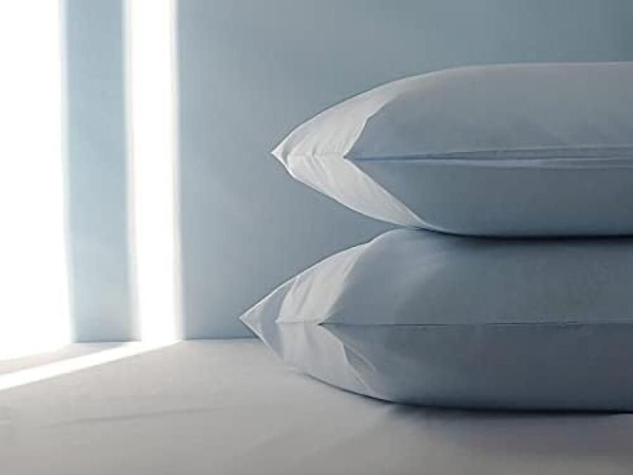 DustDraft™ kussenslopen 100% Pure katoen 50x80 CM Set van 2 Bed Kussen Stoffen Gemaakt in Italië Tassluiting Solid Color Standaard Maat met Celeste Made in Italy - Foto 2