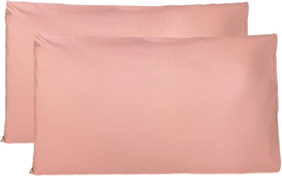 Paar kussenslopen 100% Pure katoen 40x80 CM Set van 2 Bed Kussen Stoffen Gemaakt in Italië Tassluiting Solid Color Standaard Maat met Cyprus