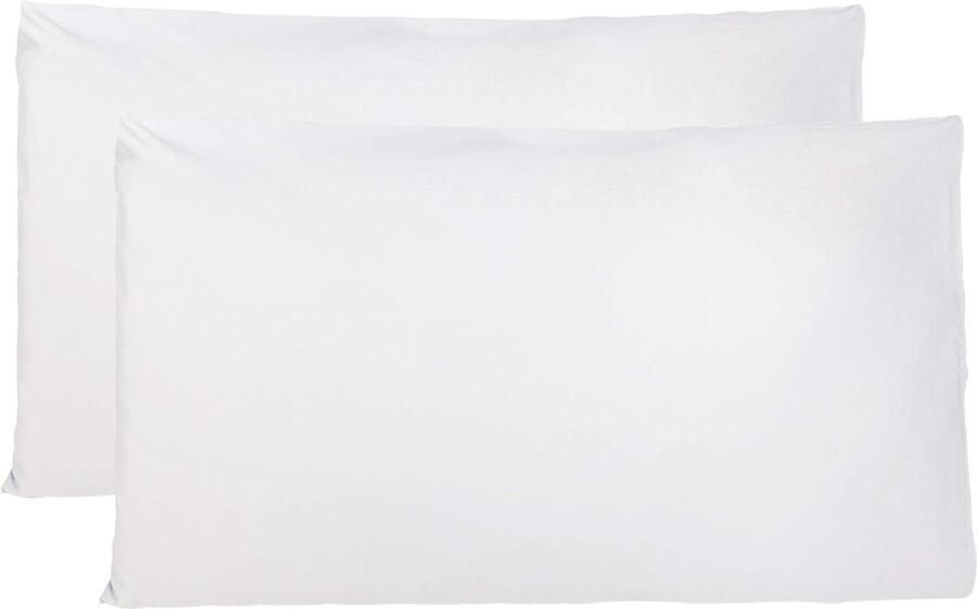Kussenslopen 100% Pure katoen 50X70 CM Set van 2 Bed Kussen Stoffen Gemaakt in Italië Tassluiting Solid Color Standaard Maat met Wit