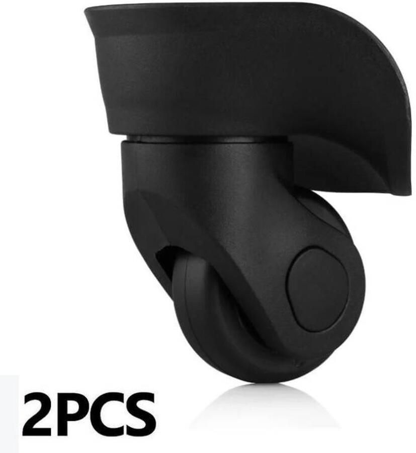 Paar universele duurzame vervangende bagagewielen multidirectionele stille rubberen reparatiewielen voor bagage (2 stuks) klein en zwart
