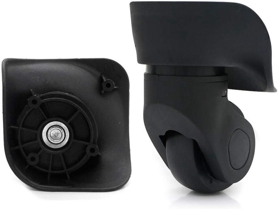 Paar universele kofferwielen Wiel Duurzaam rubber Stil Multidirectioneel Geschikt voor kofferbagage Reservereparatiewielen (klein zwart 2 stuks)