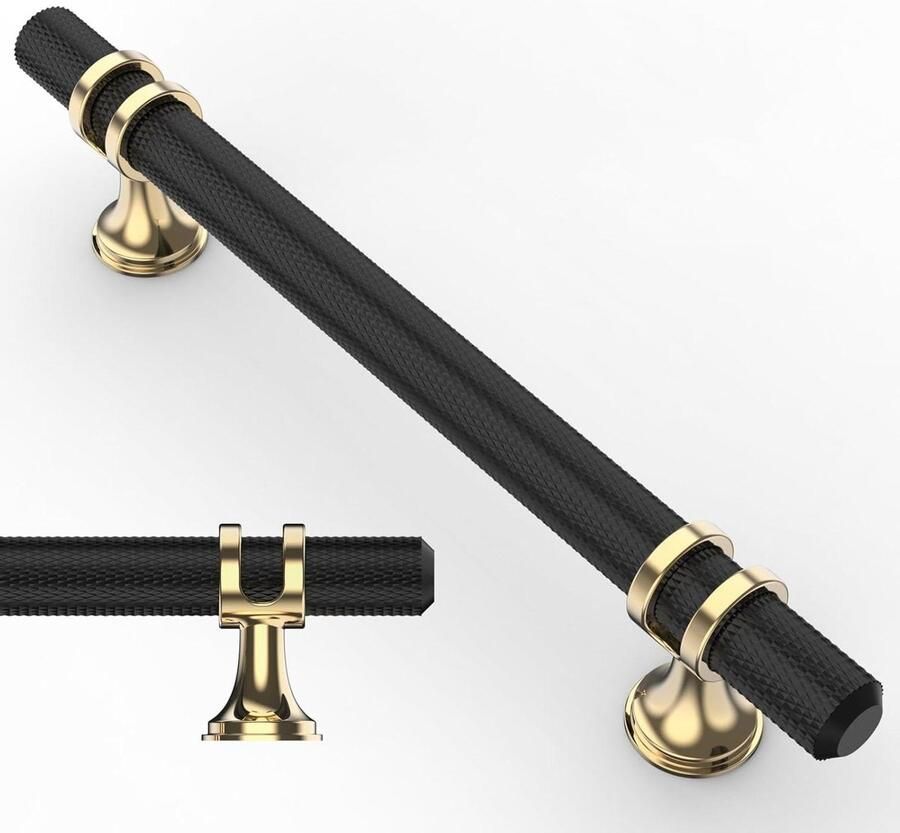 Meubelgrepen 10 stuks zwart gatafstand 128 mm voor laden en keukenkastjes kasten en deuren kledingkast goudkleurig 128 mm