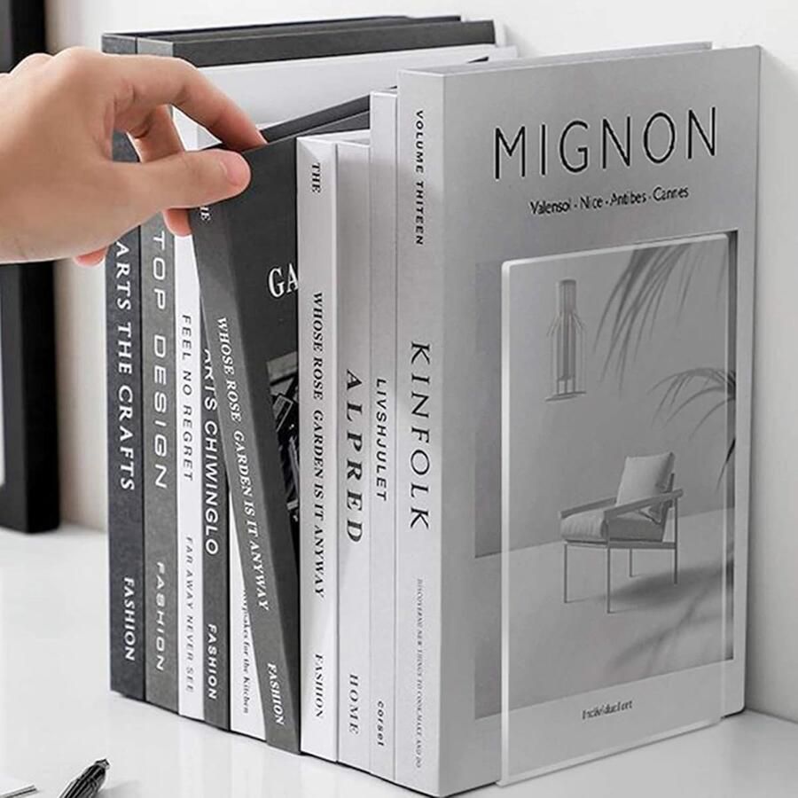 Pack of 10 Acryl Boeksteunen Transparante Stevige Boeksteunen voor Bibliotheek School Kantoor Thuis Kinderen Boekwinkel Robuust