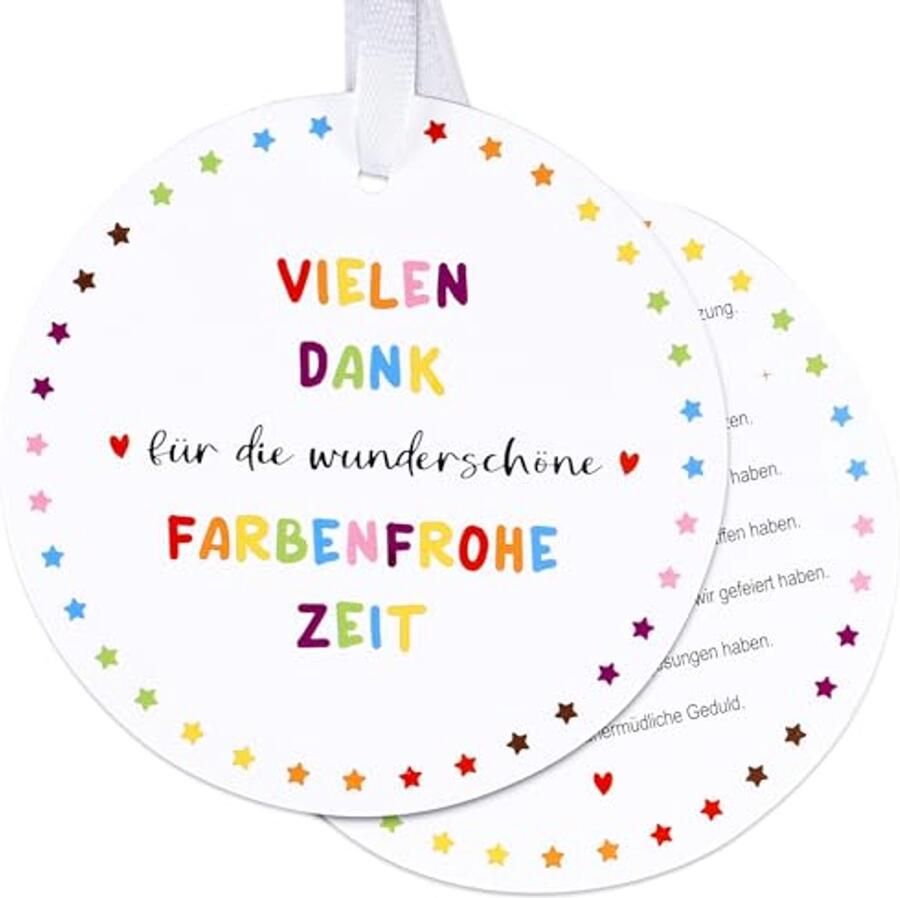 Pack of 10 Gift Pedagogues Pendants Colourful Taper Bag and Band Farewell to Kindergarten (B)