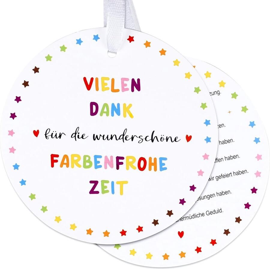 Pack of 10 Gift Pedagogues Pendants Colourful Taper Bag and Band Farewell to Kindergarten (B)