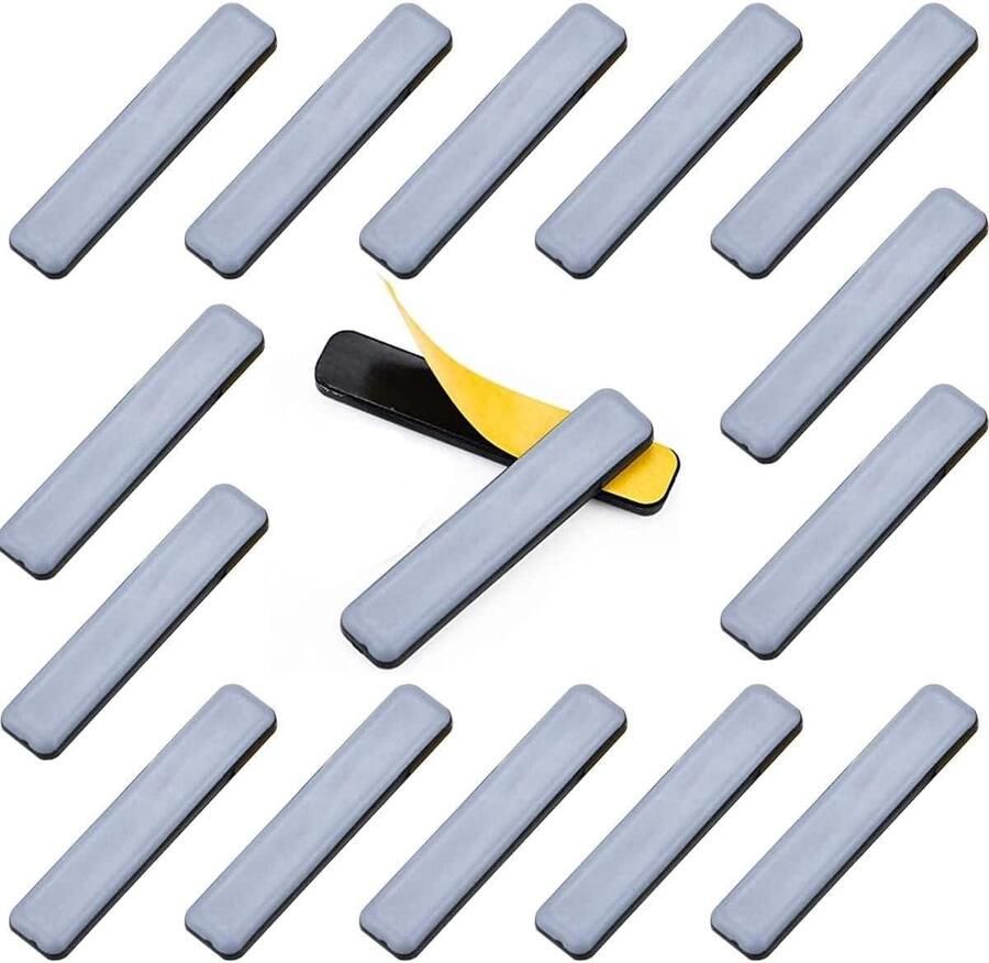 Pack of 16 Teflon Glides Self-Adhesive 15 x 75 mm Robust Furniture Glides Carpet Glides PTFE Sliding Surface for Easy Moving of Heavy Furniture