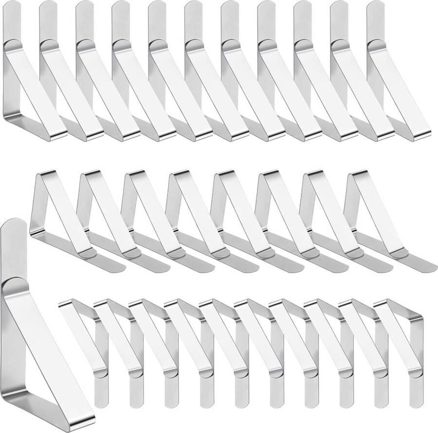 Pack of 30 Tablecloth Clips Stainless Steel Table Cover Clips for Indoor and Outdoor Use Table Clips for Picnics Parties Weddings Dinners Schools