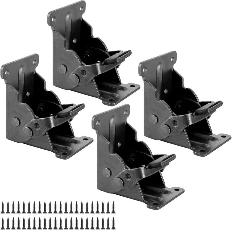 Pack of 4 Vouwscharnieren Tafelpoten Opvouwbaar Zelfvergrendelend Vouwhouders voor Tafelpoten en Banken Tafelpoten Scharnier